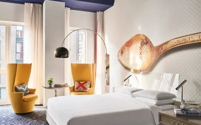 Designer guest room at ANDAZ Amsterdam Prinsengracht in Amsterdam, Netherlands