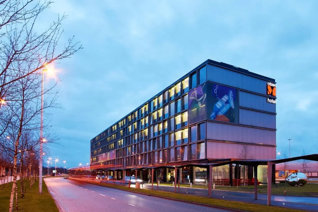 Exterior view of citizenM Schiphol Airport in the Netherlands