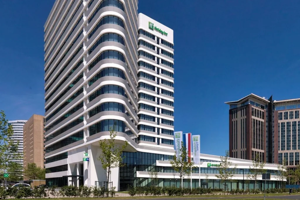 Modern hotel exterior at Holiday Inn Express Amsterdam Arena Towers