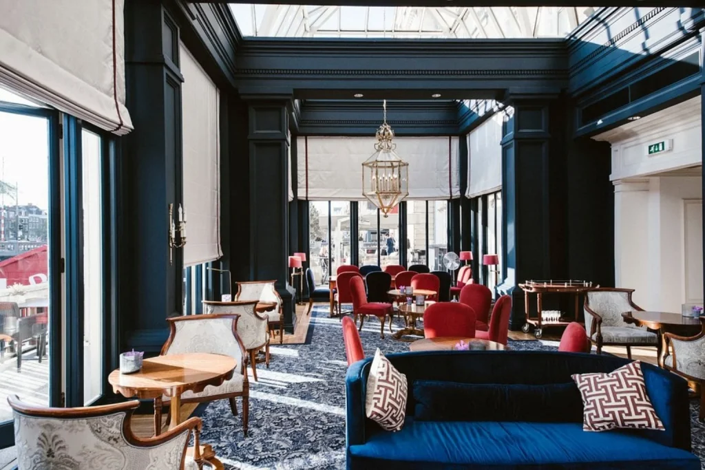 Elegant lounge with classic seating at InterContinental Amstel Amsterdam by IHG