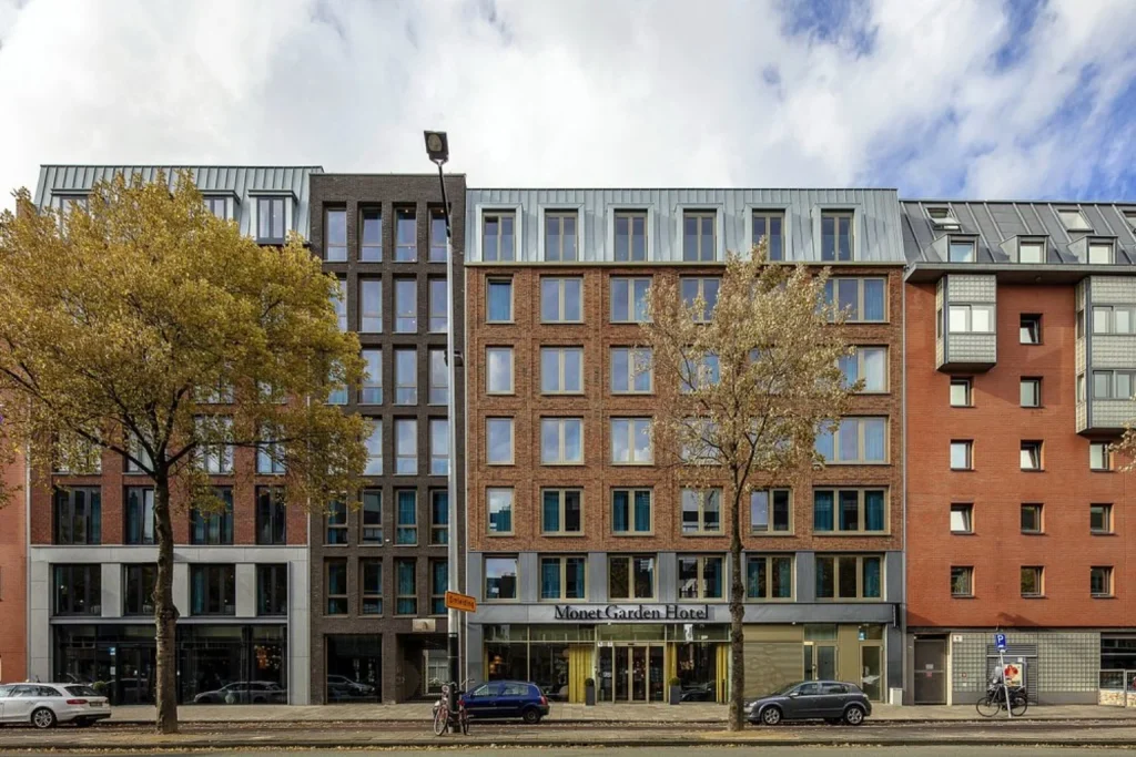 Street view of Monet Garden Hotel Amsterdam, a contemporary hotel in central Amsterdam