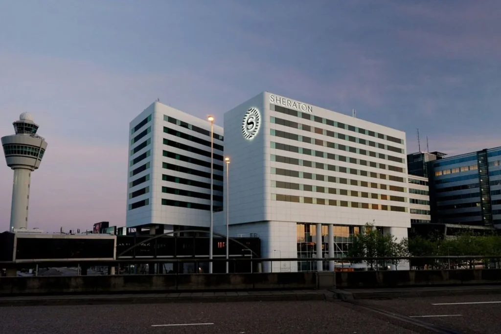 Exterior of Sheraton Amsterdam Airport Hotel and Conference Center in Amsterdam, Netherlands