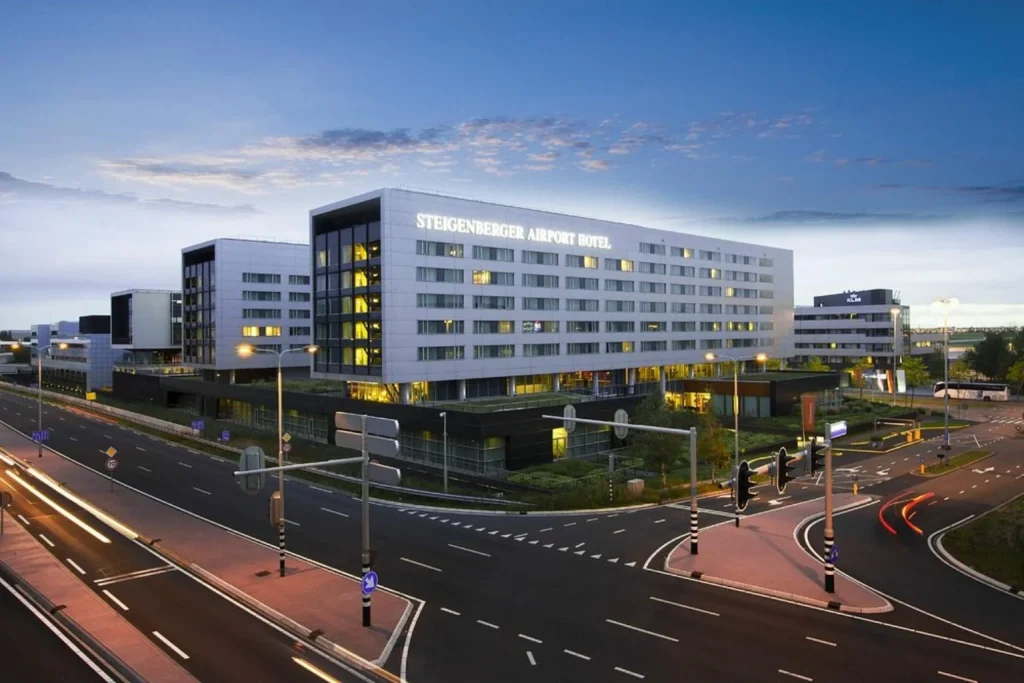 Exterior view of Steigenberger Airport Hotel Amsterdam in the Netherlands