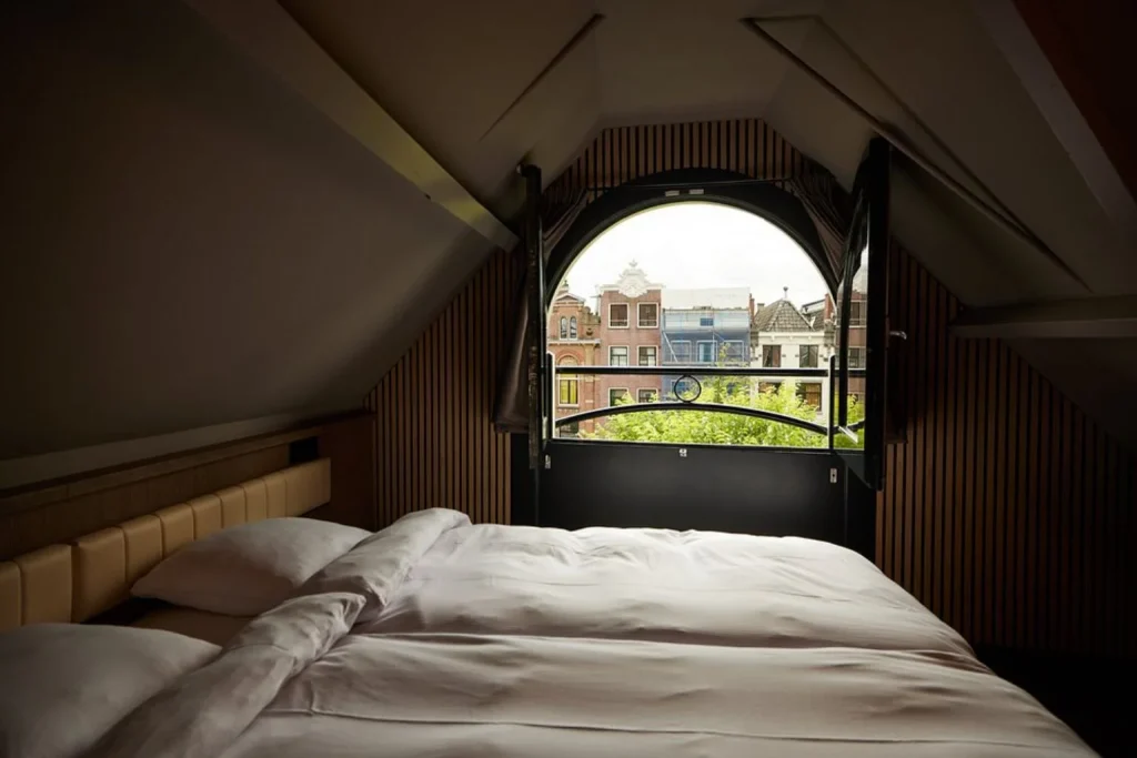 Attic-style room with Amsterdam city view at The Bulldog Hotel Amsterdam